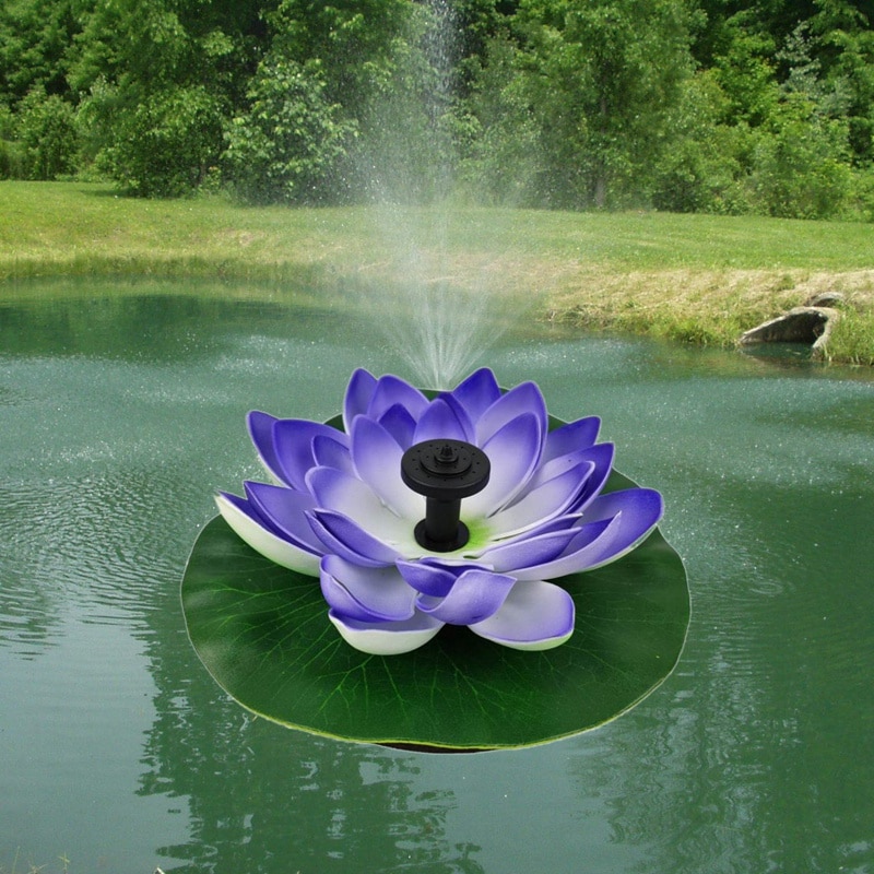 Solar Garden Fountain Lotus Flower