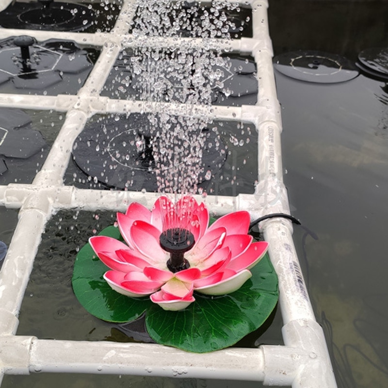 Solar Garden Fountain Lotus Flower