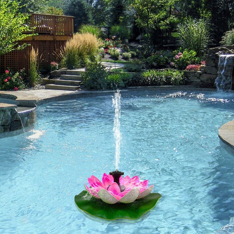 Solar Garden Fountain Lotus Flower