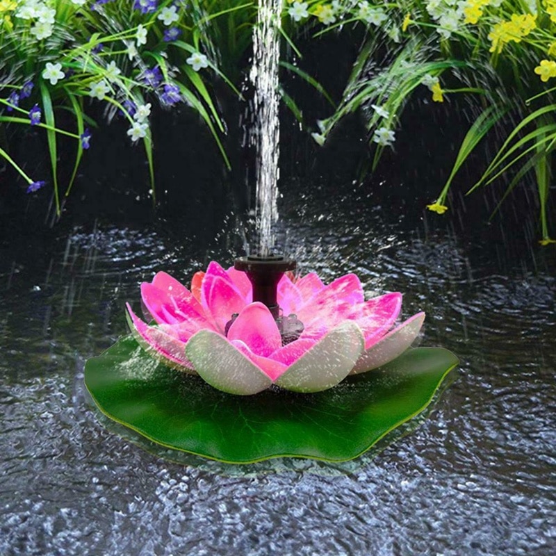 Solar Garden Fountain Lotus Flower