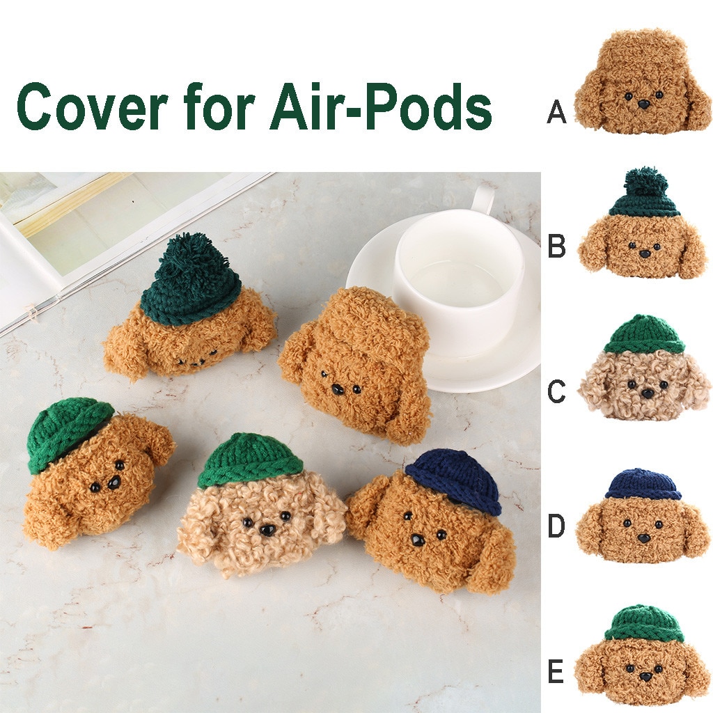 Cute Airpod Case Cover Knitted Dog Plush