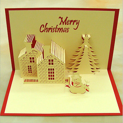 Pop up Christmas Cards 3D Postcard