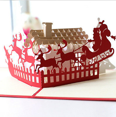 Pop up Christmas Cards 3D Postcard