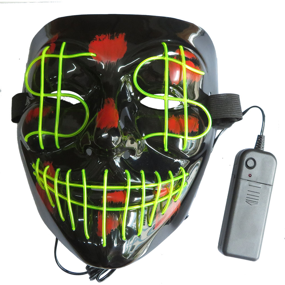 LED Halloween Mask Luminous Dollar Mask