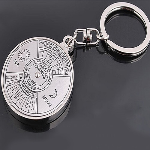 Calendar Keychain 50 Years Date Ring