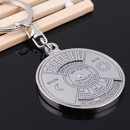 Calendar Keychain 50 Years Date Ring