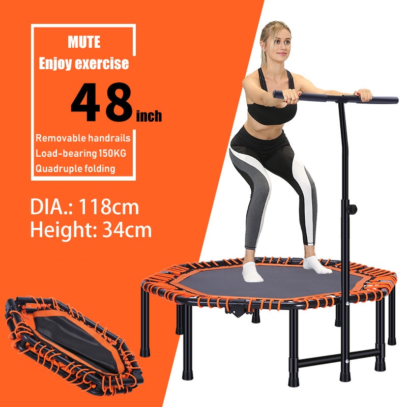 Indoor Trampoline With Adjustable Handrail