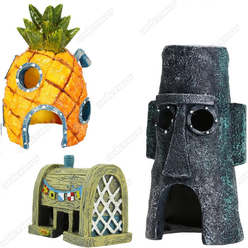 Fish Tank Ornaments Spongebob Design