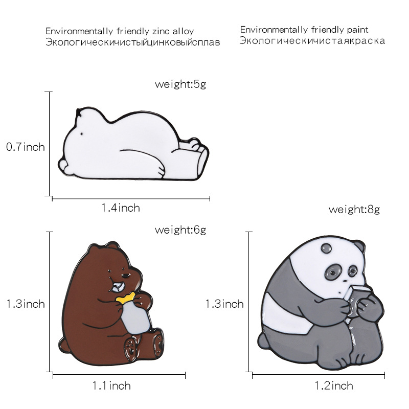 Enamel Pins We Bare Bears Fashion Brooch