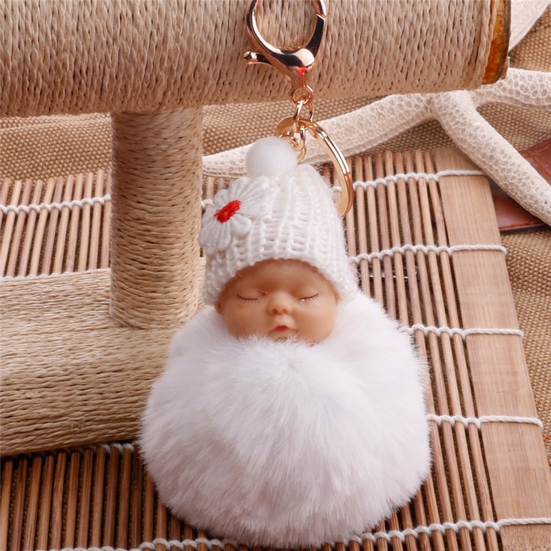 Cute Keychains Pompom Baby Doll