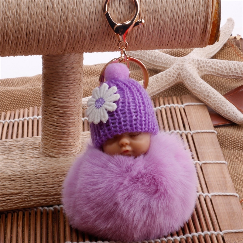 Cute Keychains Pompom Baby Doll