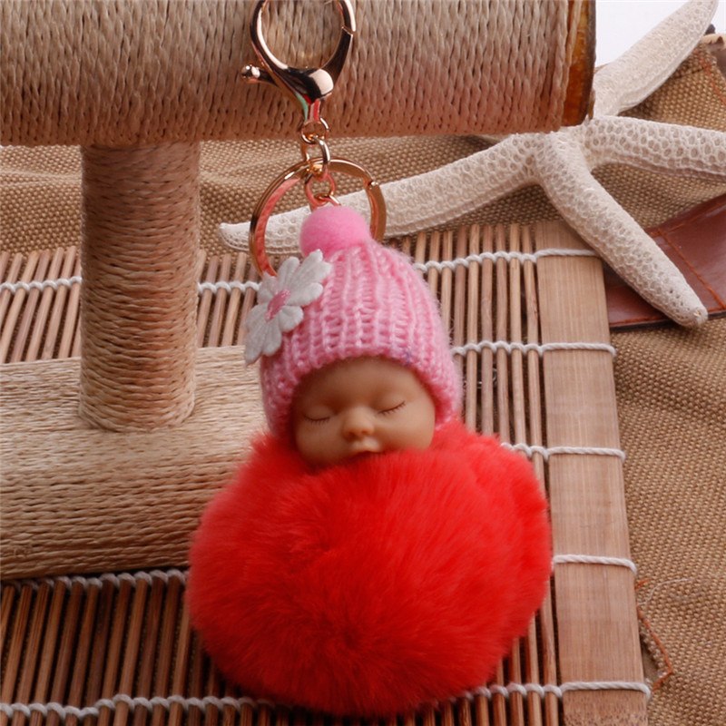 Cute Keychains Pompom Baby Doll