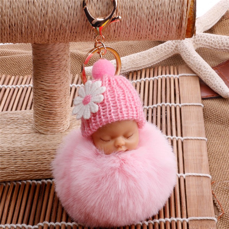 Cute Keychains Pompom Baby Doll