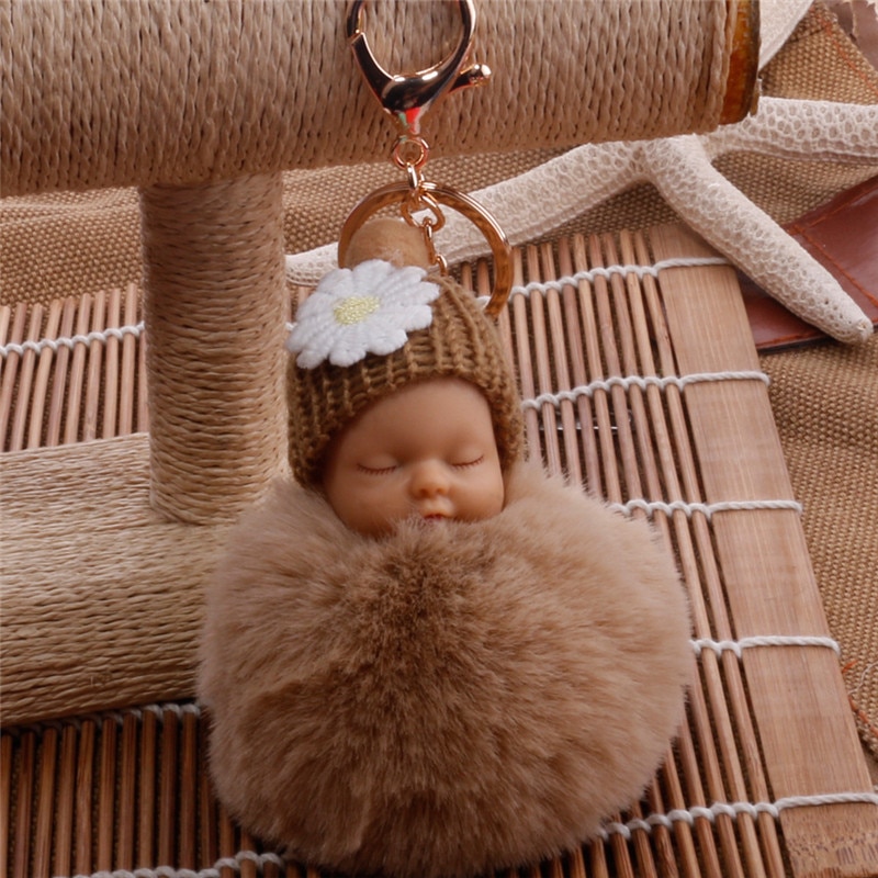 Cute Keychains Pompom Baby Doll