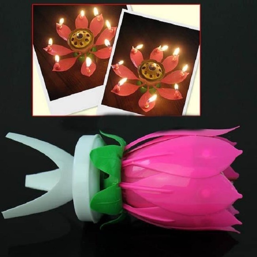 Flower Candle Musical Lotus Lights