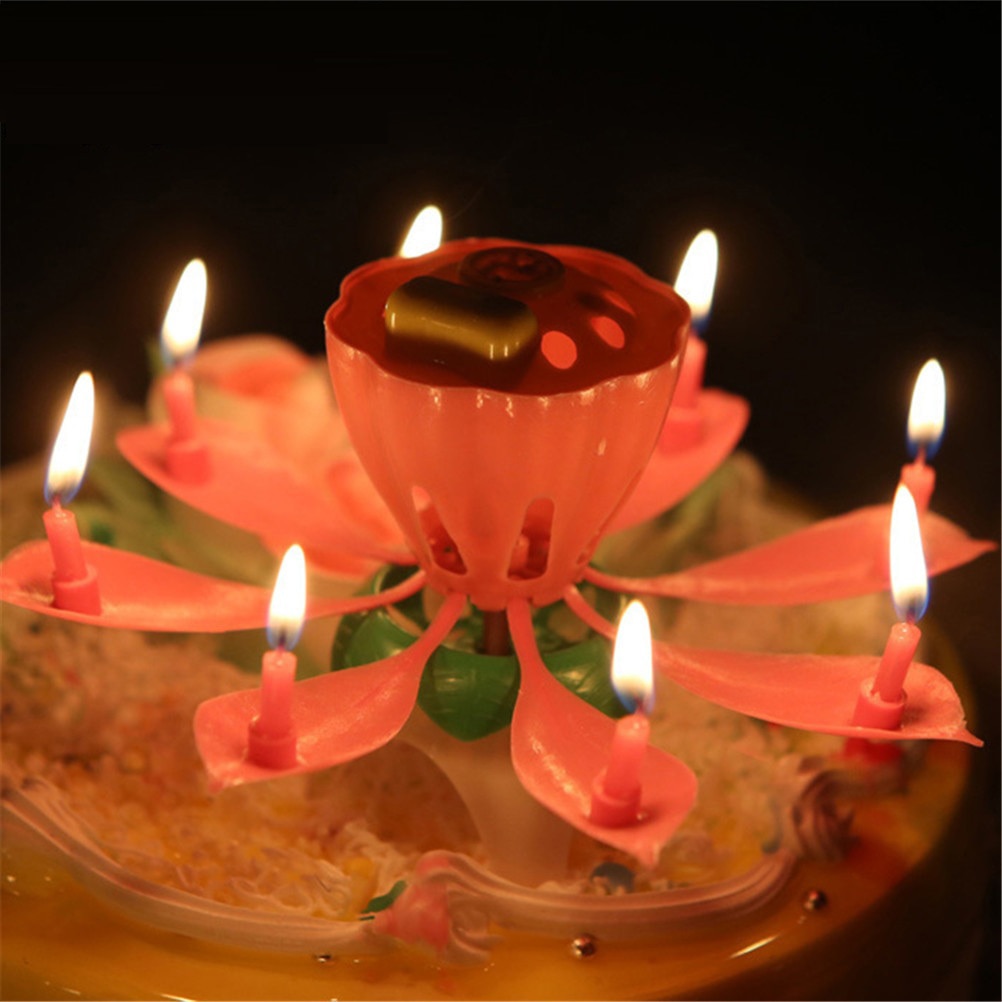 Flower Candle Musical Lotus Lights