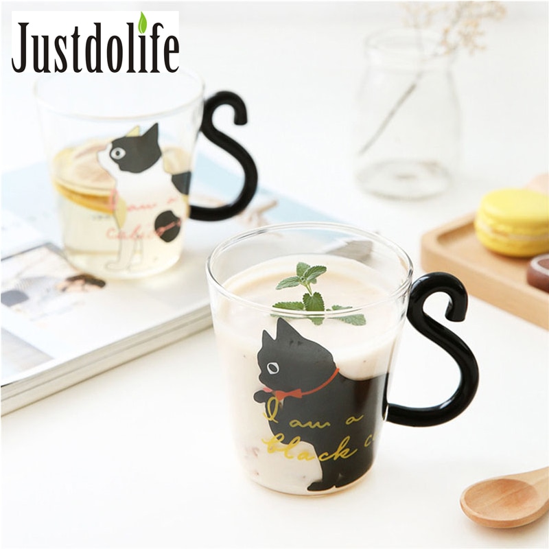 Glass Mugs Cat Creative Cups