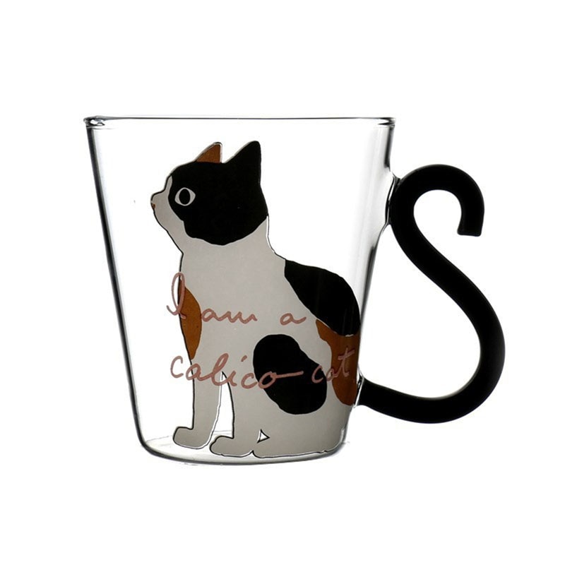 Glass Mugs Cat Creative Cups