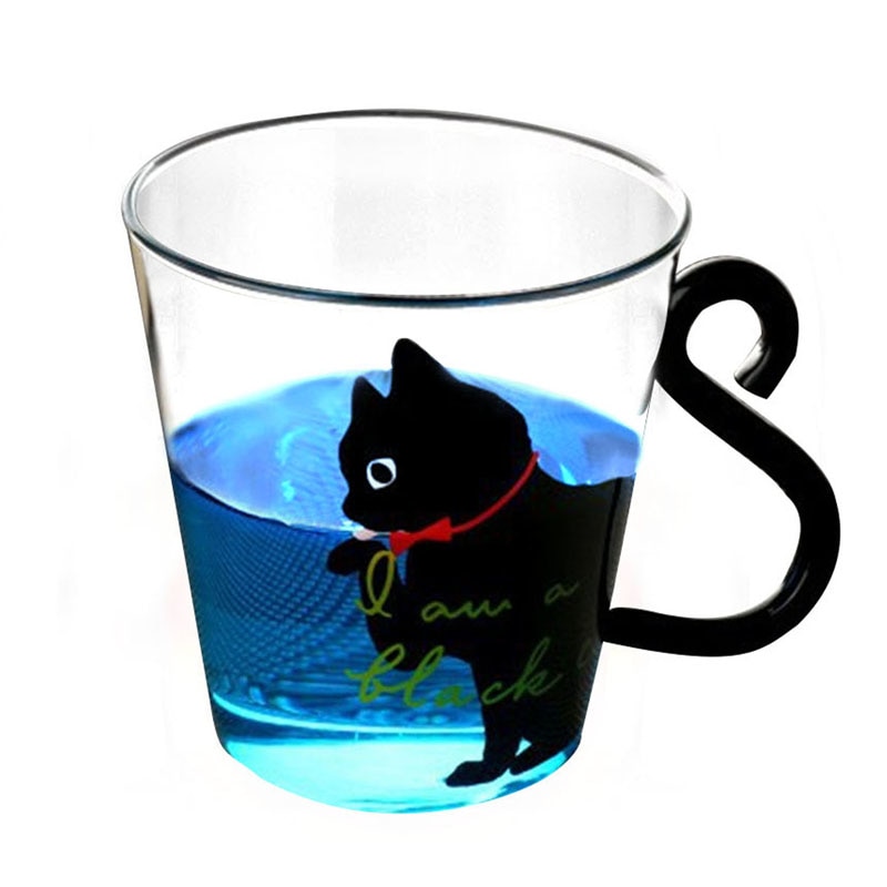 Glass Mugs Cat Creative Cups