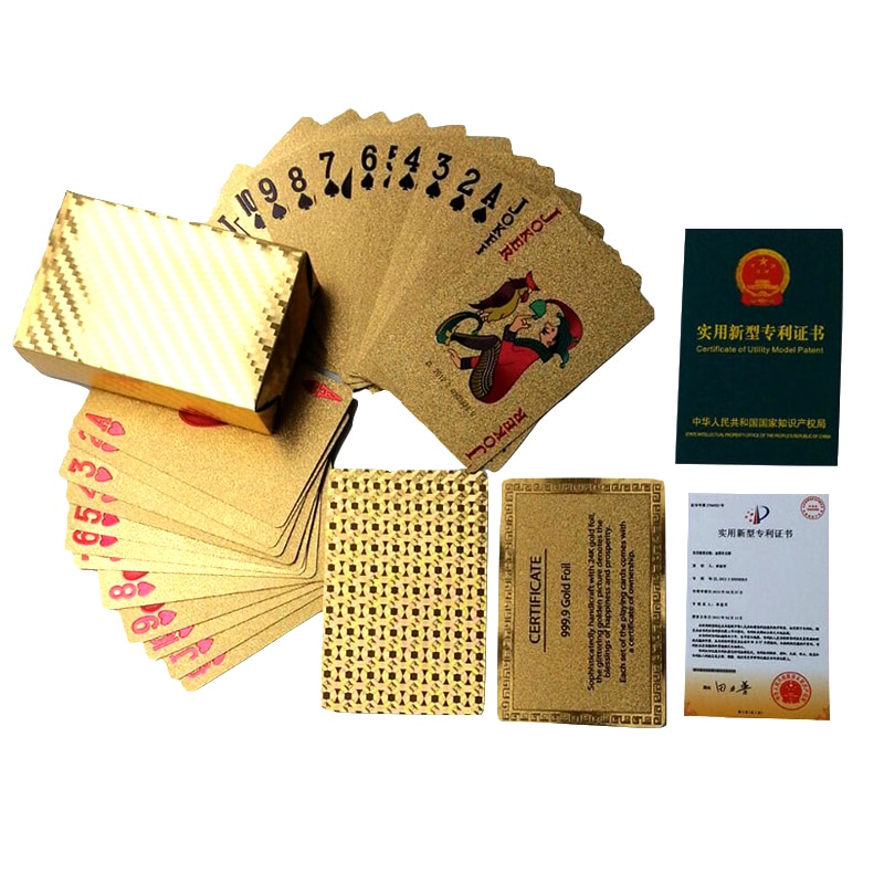 24K Gold Plastic Playing Cards