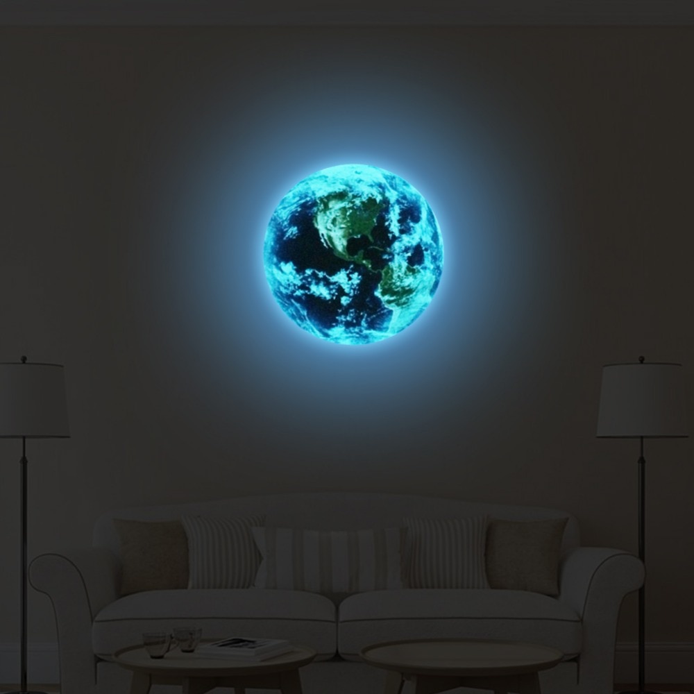 Blue Earth Glow in the Dark Sticker