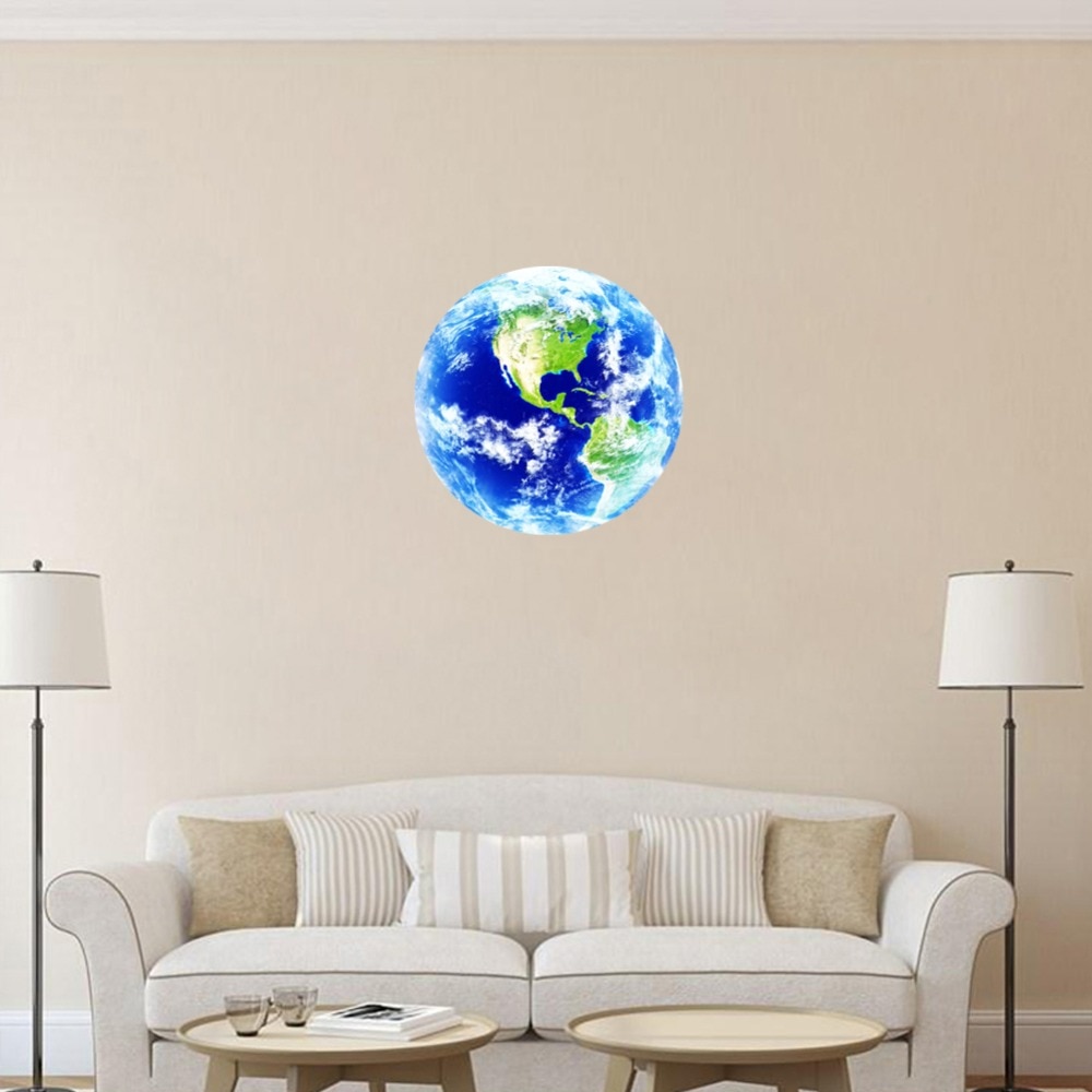 Blue Earth Glow in the Dark Sticker