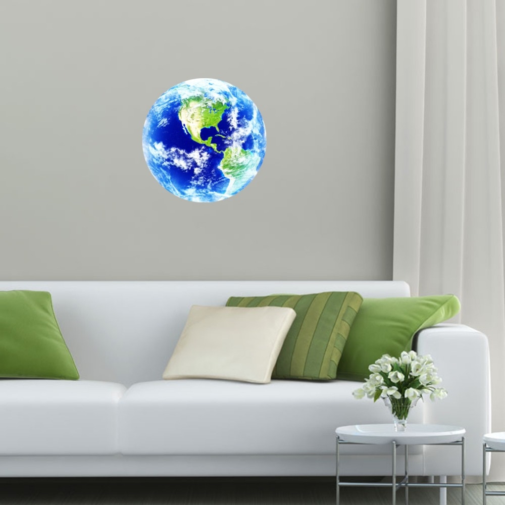 Blue Earth Glow in the Dark Sticker