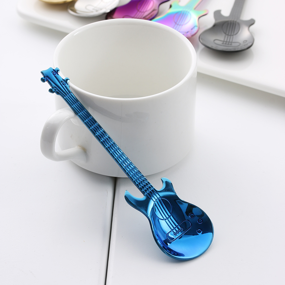 Rainbow Guitar Shaped Coffee Mixing Spoon