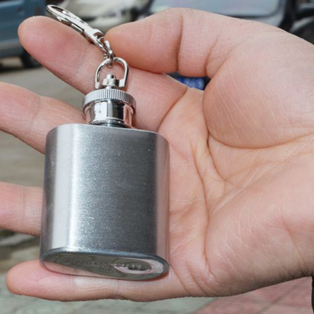 Small Flask Stainless Steel with Keychain