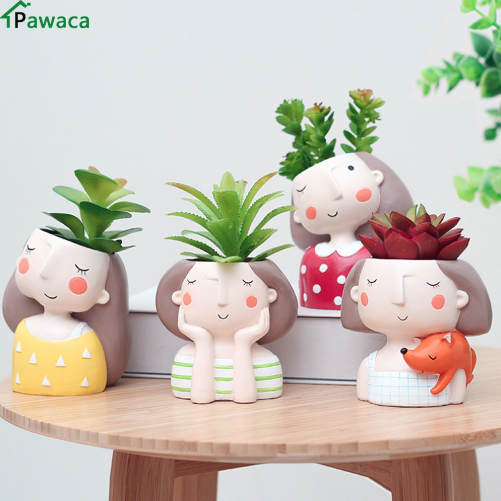 Succulent Pots Cute Girl Design