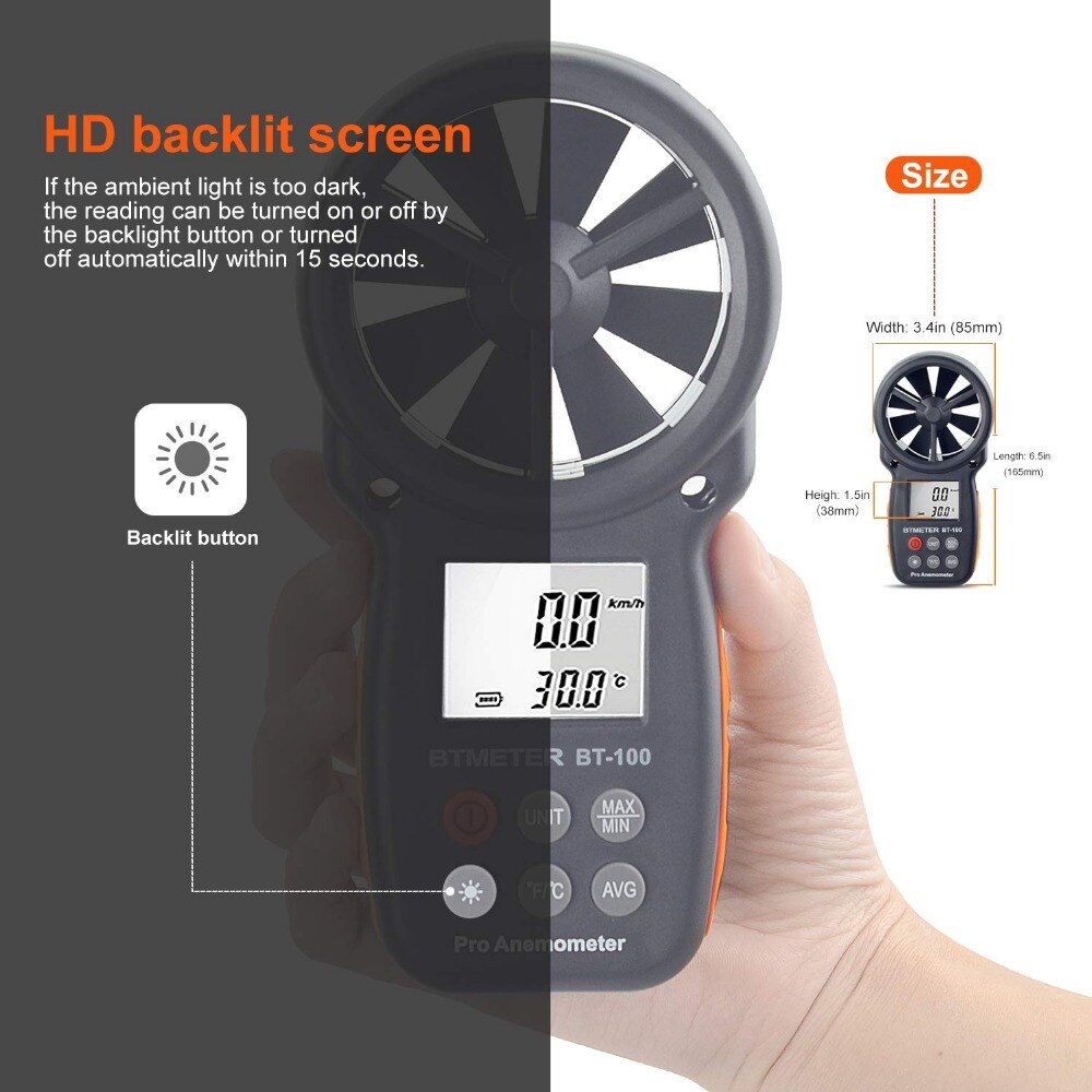 Anemometer Handheld Wind Speed Meter