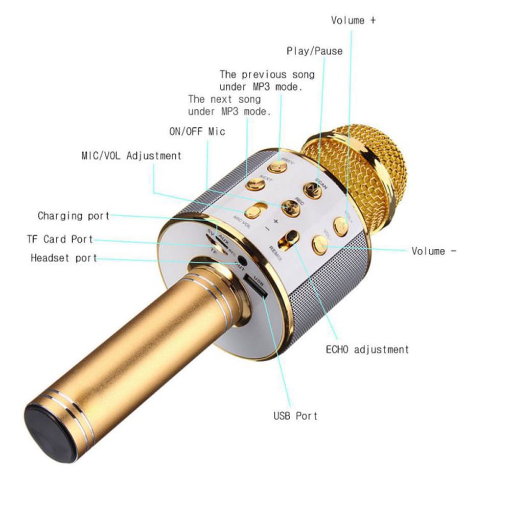 Wireless Karaoke Microphone Bluetooth Connect