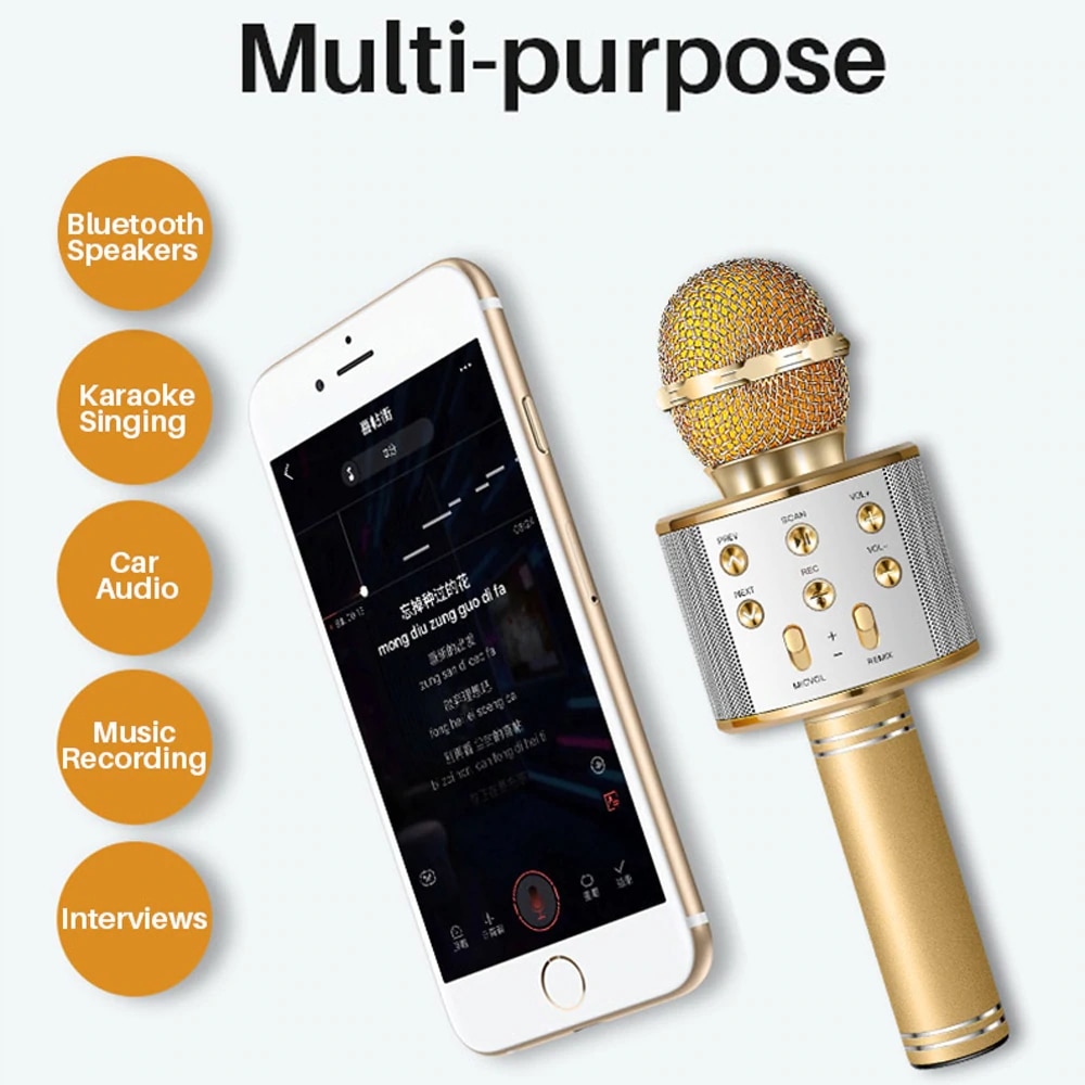 Wireless Karaoke Microphone Bluetooth Connect