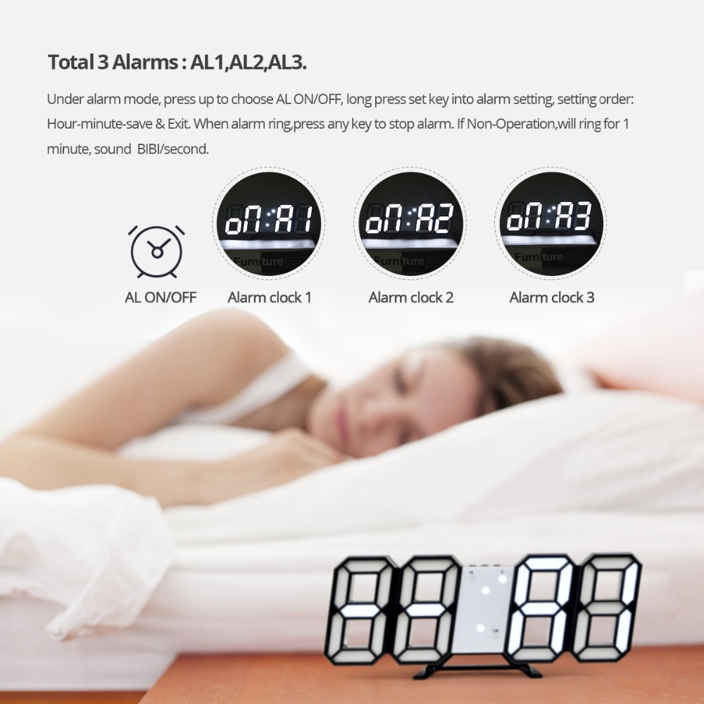 LED Digital Wall Clock Smart Display