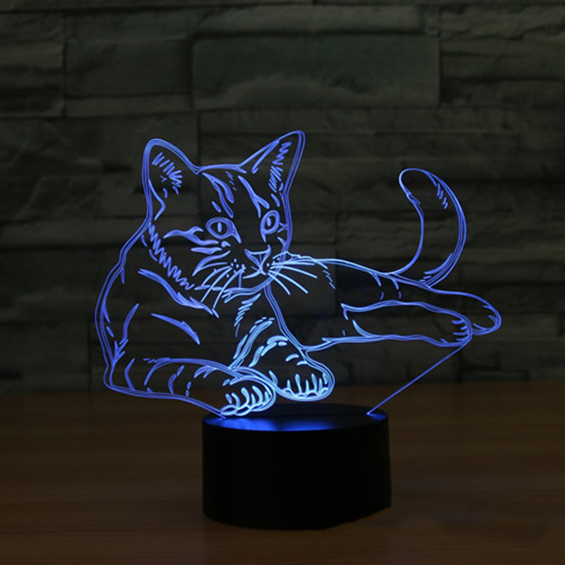 3D Lamps LED Cat Design