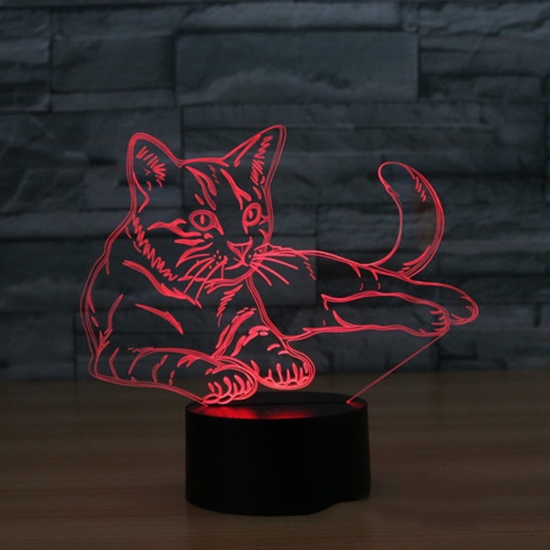 3D Lamps LED Cat Design