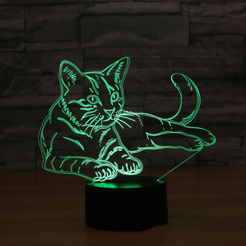 3D Lamps LED Cat Design