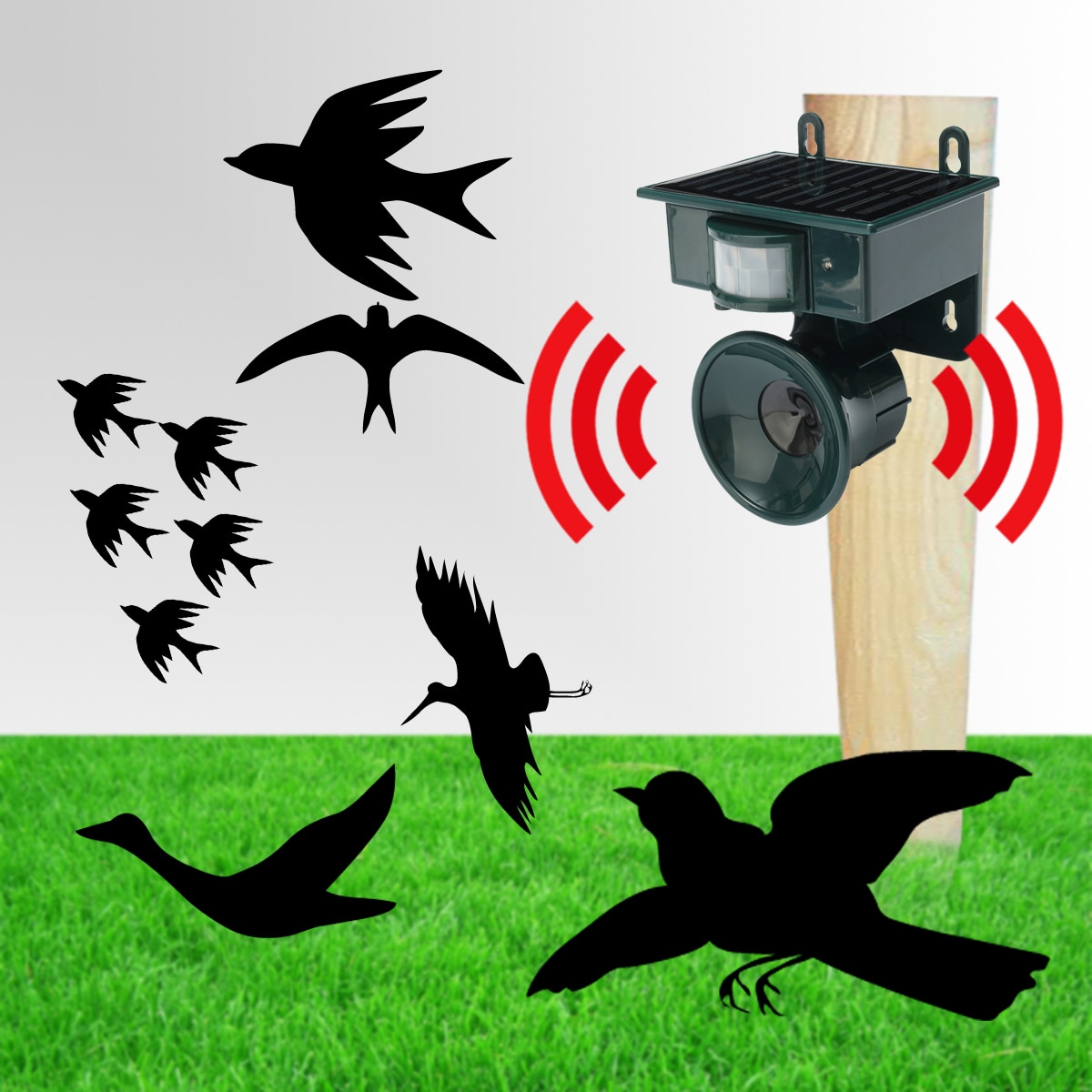 Ultrasonic Bird Repeller Solar Powered