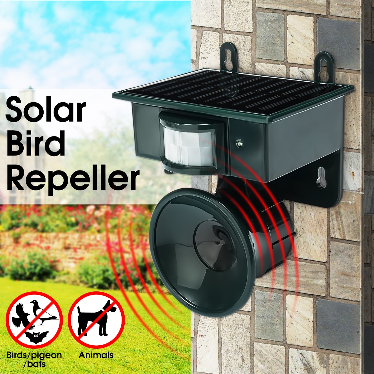 Ultrasonic Bird Repeller Solar Powered