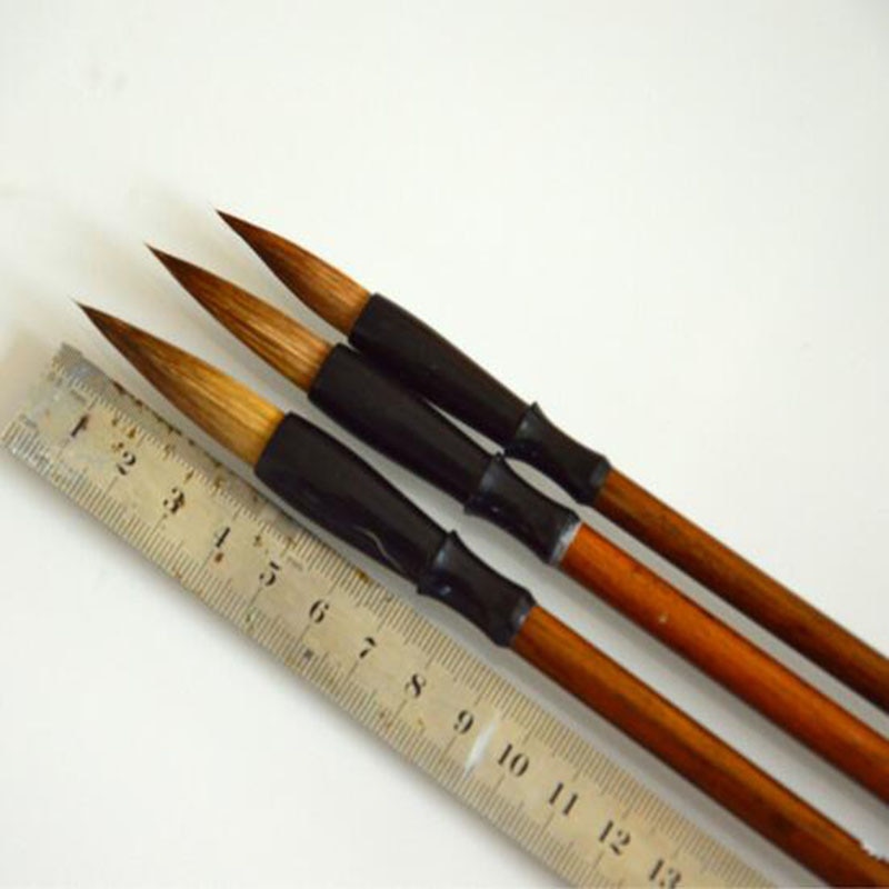 Wooden Chinese Calligraphy Brushes (3pcs)