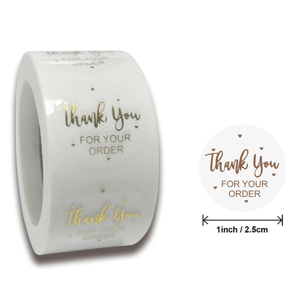 Round Thank You Stickers Packaging Labels (500 pcs)