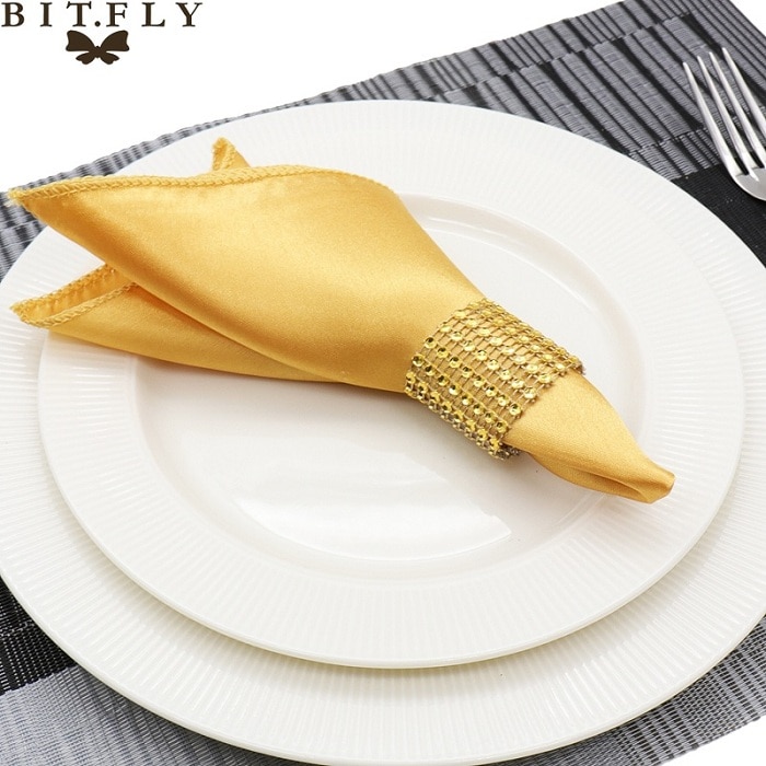 50pcs Cloth Table Napkin Satin Fabric