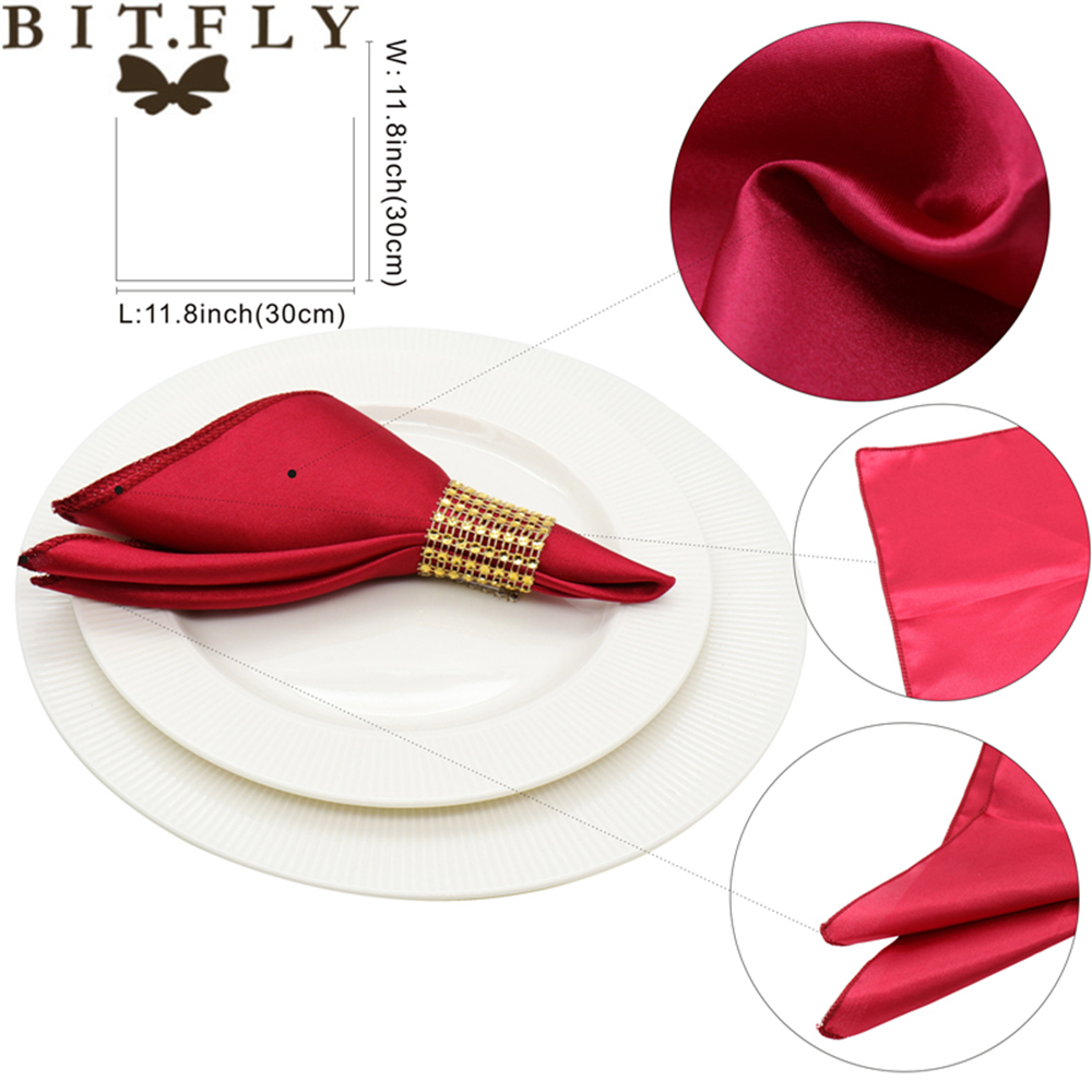 50pcs Cloth Table Napkin Satin Fabric