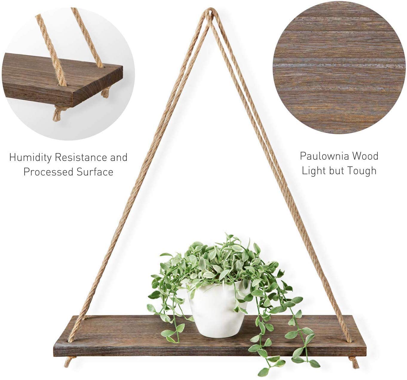 Wood Hanging Shelf Wall Swing