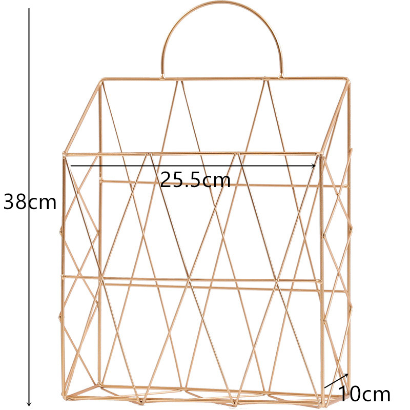 Wall Magazine Rack Metal Basket