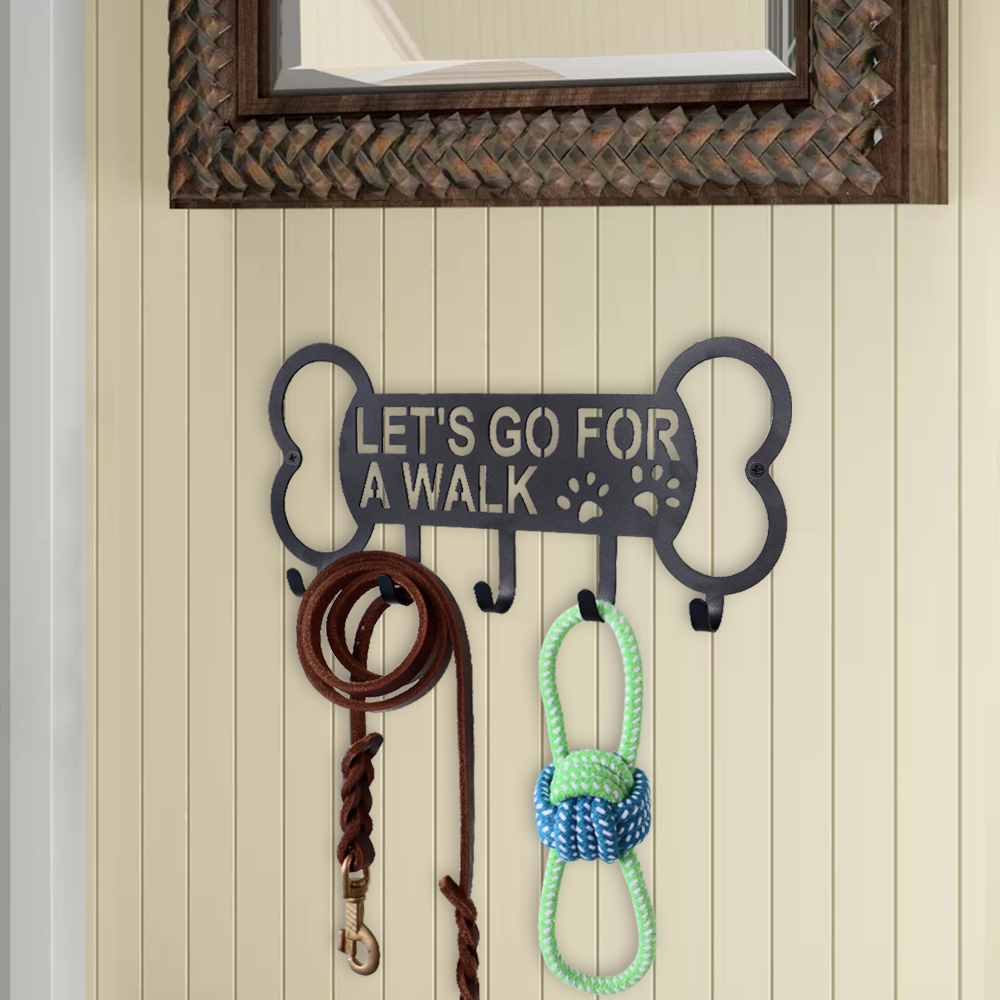 Dog Leash Holder Wall-Mounted Rack 