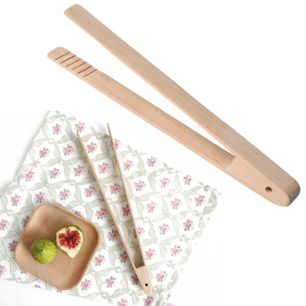 Wooden Bamboo Bread Tongs