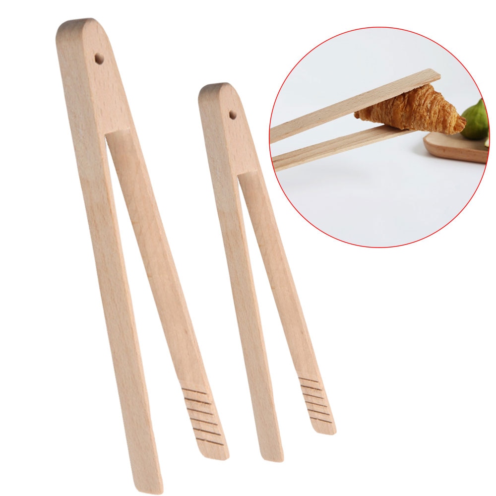 Wooden Bamboo Bread Tongs