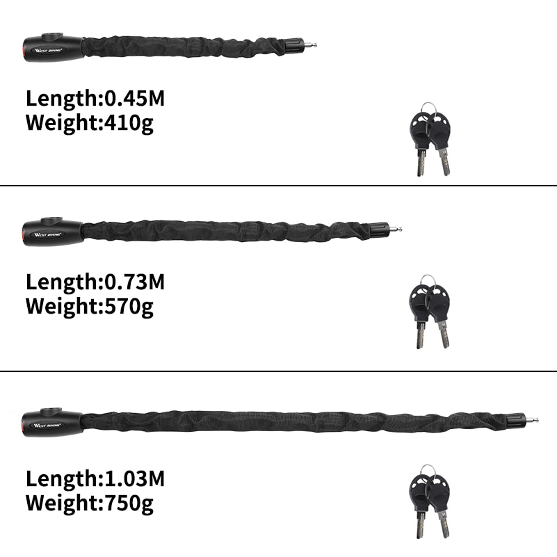 Cycle Lock Chain Key Anti-Theft Lock