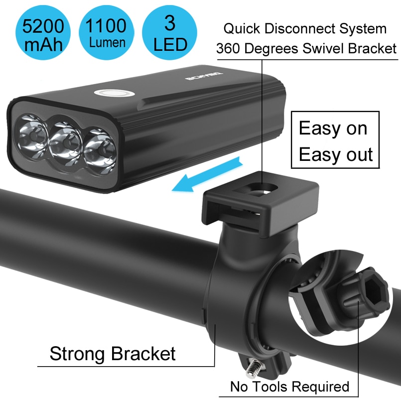 Bicycle Headlight Rechargeable Light